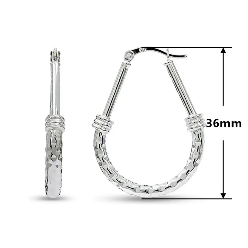 New Beautiful Sterling Silver Hoops - Picture 3 of 4